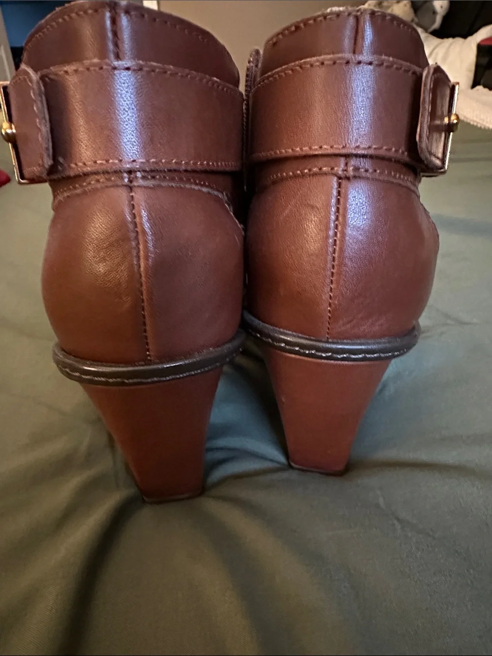 Vince Camino-Brown Leather Open-Side High Heel Booties